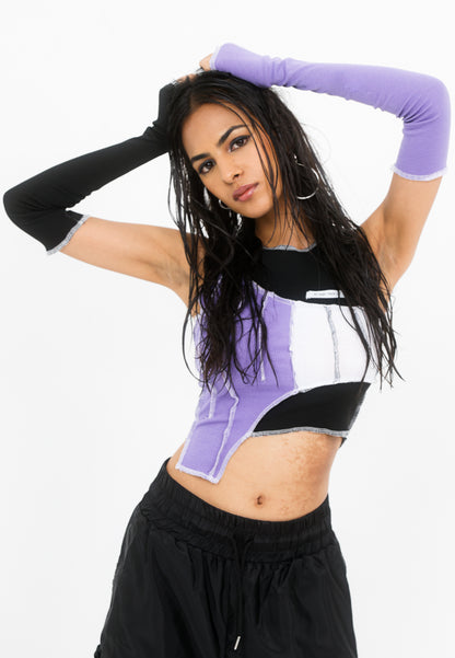 Rebel Crop Top With Thumb-hole Sleeves